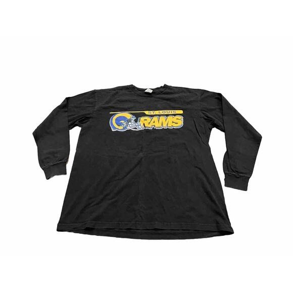 World Xpress Other - Vtg World Xpress Mens Black NFL St Louis Rams Long Sleeve Shirt Size XL USA